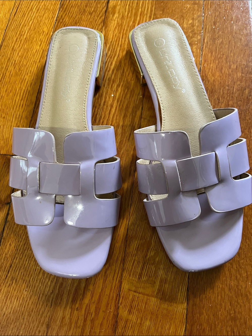 Lilac Patent Slide Loafers